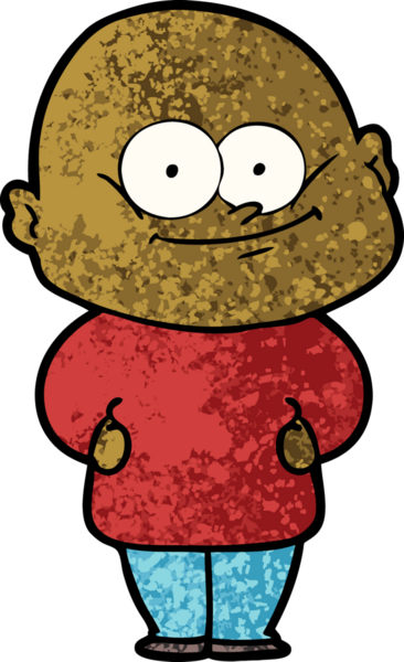 Bir insan tarafından çizilmiş kel bir adam.