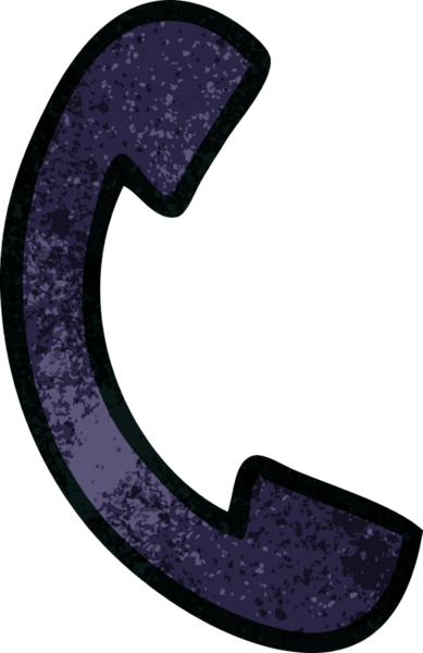 Bir insan tarafından çizilmiş bir telefon ahizesinin retro grunge desen karikatürü