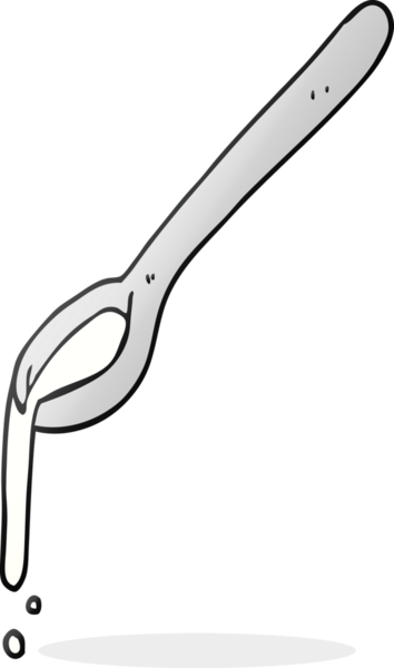 Bir insan tarafından çizilmiş karikatür kaşığı.