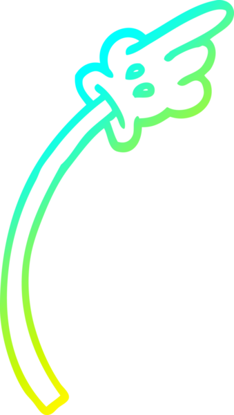 Bir insan tarafından çizilmiş bir el hareketinin soğuk gradyan çizgisi.