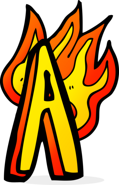 Bir insan tarafından çizilmiş yanan bir karikatür.