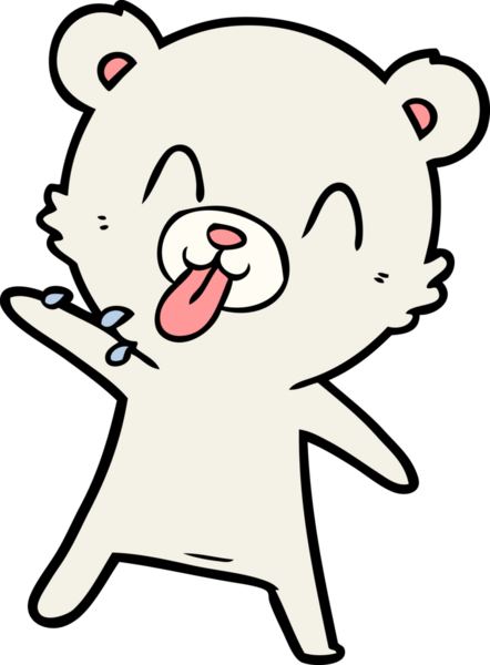 kaba karikatür kutup ayısının insan tarafından çizilmiş dili.