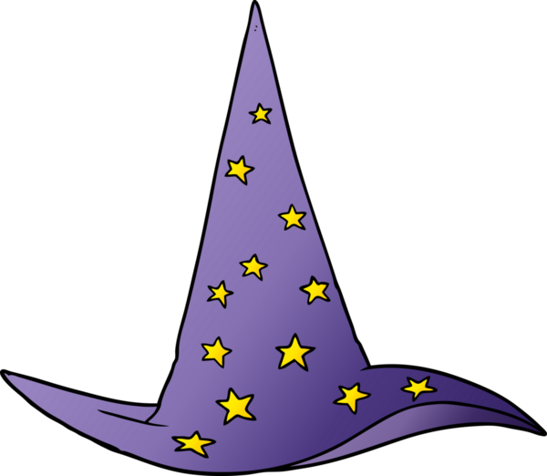 bir insan tarafından çizilmiş bir sihirbaz şapkası.