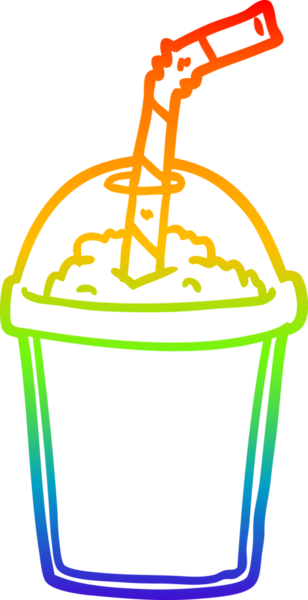 Bir insan tarafından çizilmiş buzlu içecek gradyan çizgisi.