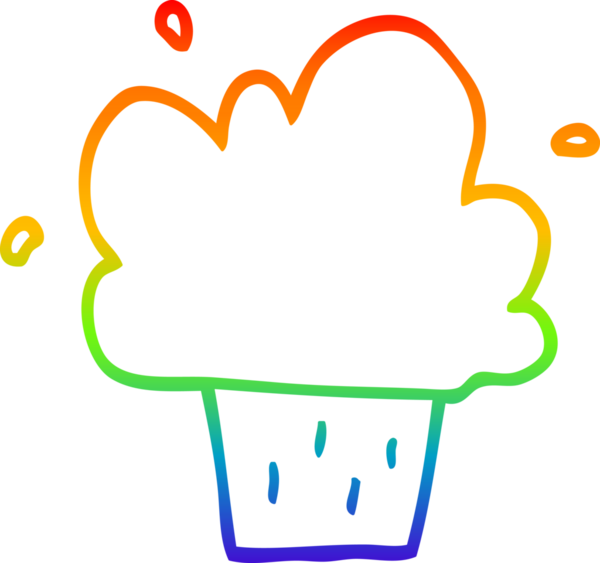 Gökkuşağı gradyan çizgisi bir insan tarafından çizilmiş bir kek.