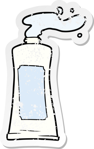 Bir insan tarafından çizilmiş karikatür kreminin sıkıntılı yapıştırması.