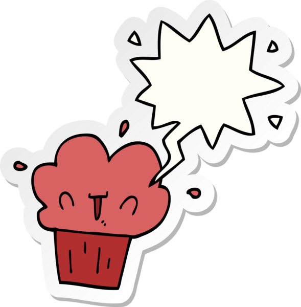 Bir insan tarafından çizilmiş baloncuk çıkartmalı çizgi film keki.