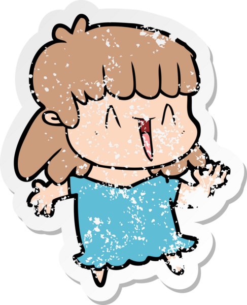 Bir insan tarafından çizilmiş karikatür bir kadının sıkıntılı çıkartması.