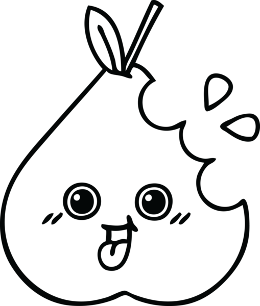 Bir insan tarafından çizilmiş bir armut çizimi.