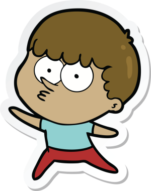 Bir insan tarafından çizilmiş dans eden bir çocuğun çıkartması.