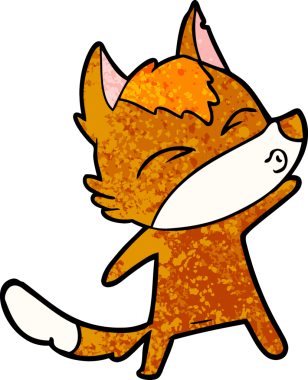 Bir insan tarafından çizilmiş tilki çizgi film karakteri