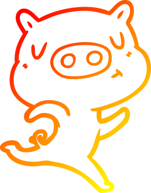 Bir insan tarafından çizilen çizgi film içerikli domuz çizimi.