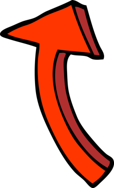 Bir insan tarafından çizilmiş karalama işaretli ok