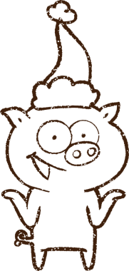 Noel Domuz Kömürü Bir insan tarafından çizilmiş