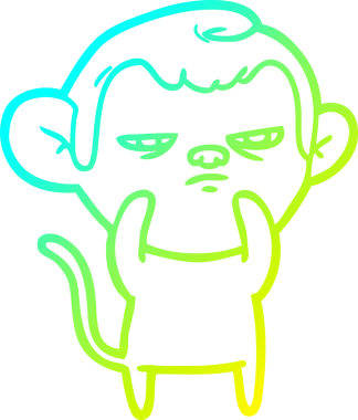 Bir insan tarafından çizilmiş bir çizgi maymun çizimi.