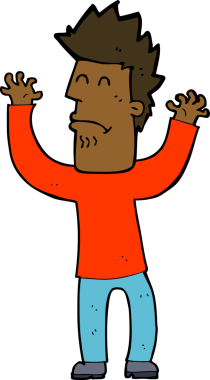 Çizgi film bir insan tarafından çizilmiş stresli adam