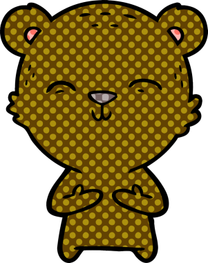 Bir insan tarafından çizilmiş mutlu çizgi film ayısı.