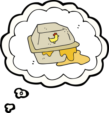 Bir insan tarafından çizilmiş serbest çizilmiş düşünce balonu karikatürü.