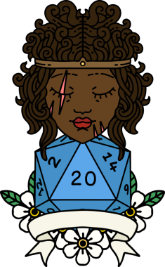 Retro Dövme Tarzı İnsan Barbarlığı Bir insan tarafından çizilmiş 20 zar ile