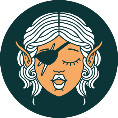 Bir insan tarafından çizilmiş elf düzenbaz karakter simgesi