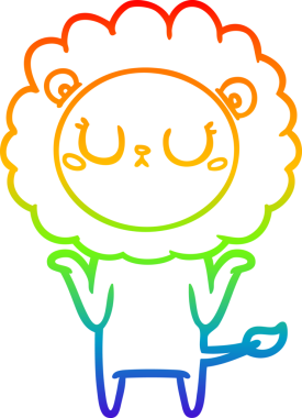 gökkuşağı gradyan çizgi çizimi bir insan tarafından çizilmiş bir aslan