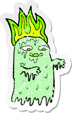 Bir insan tarafından çizilmiş ürkütücü bir karikatürün gerilimli yapıştırması.