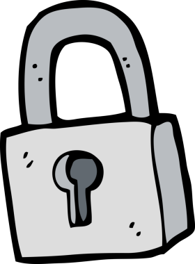 Bir insan tarafından çizilmiş asma kilit.