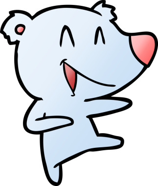 Bir insan tarafından çizilmiş gülen ayı çizgi filmi.