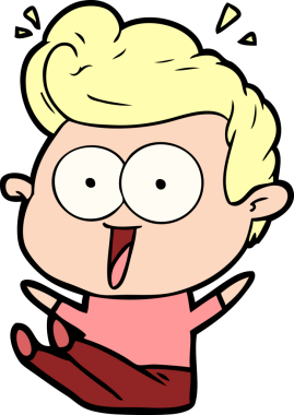 Bir insan tarafından çizilmiş çizgi film bakışlı adam.