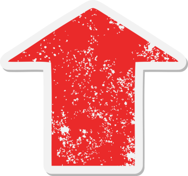 Bir insan tarafından çizilmiş ok çizgi filmi grunge çıkartması