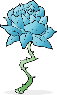 Bir insan tarafından çizilmiş karikatür çiçeği