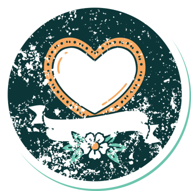 Bir insan tarafından çizilmiş kalp ve bayrağın sembolik depresif dövme şekli