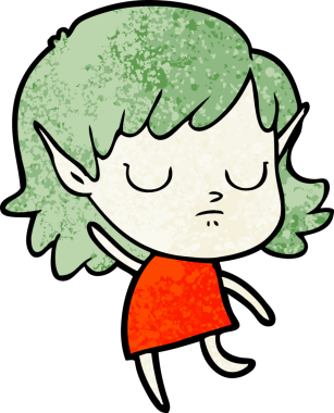 Bir insan tarafından çizilmiş bir elf kızı.