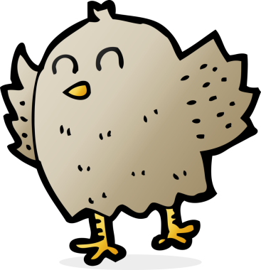 Bir insan tarafından çizilmiş çizgi film kuşu.