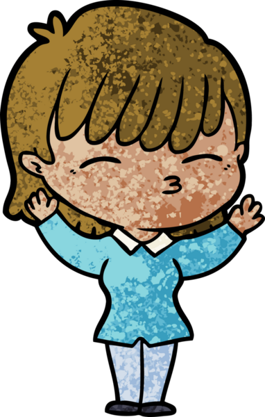 Bir insan tarafından çizilmiş karikatür kadın.