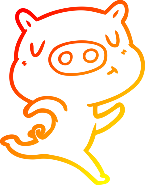 Bir insan tarafından çizilen çizgi film içerikli domuz çizimi.