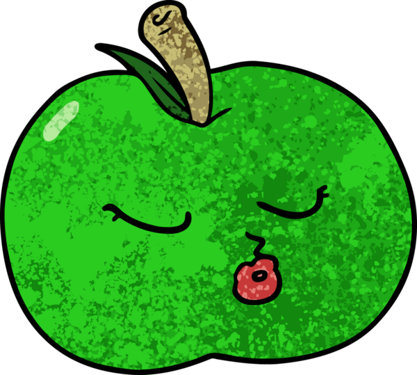 bir insan tarafından çizilmiş elma karikatürü