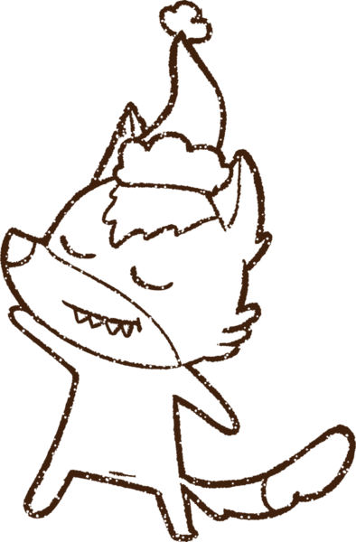 Bir insan tarafından çizilmiş Noel Köpeği Kömürü