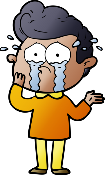 Bir insan tarafından çizilmiş endişeli, ağlayan bir adam.