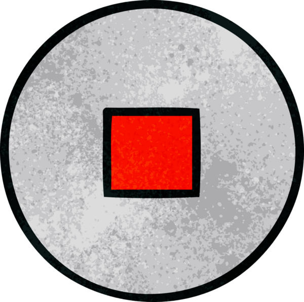 Bir insan tarafından çizilen durdurma düğmesinin retro grunge desen çizgi filmi