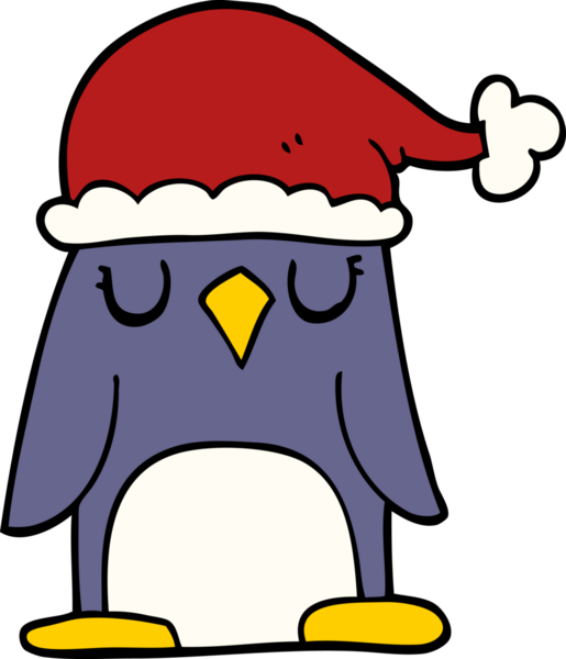 Bir insan tarafından çizilmiş bir karalama Noel pengueni.