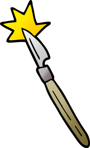 Bir insan tarafından çizilmiş neşter.