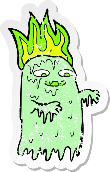 Bir insan tarafından çizilmiş ürkütücü bir karikatürün gerilimli yapıştırması.