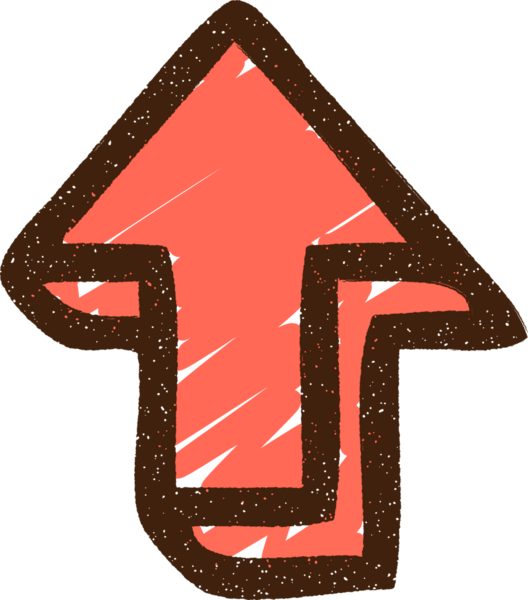 Bir insan tarafından çizilen ok tebeşiri işaretleniyor