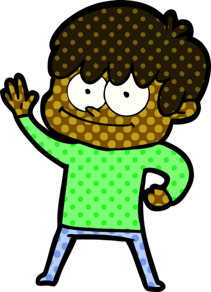 Bir insan tarafından çizilmiş mutlu çizgi film adamı.