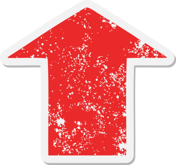 Bir insan tarafından çizilmiş ok çizgi filmi grunge çıkartması