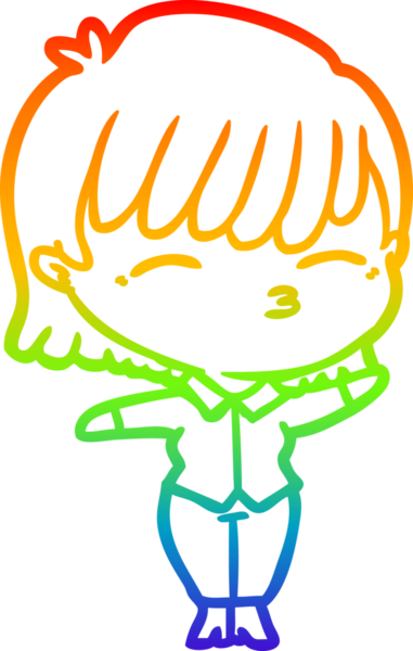 gökkuşağı gradyan çizimi bir insan tarafından çizilmiş bir karikatür kadın