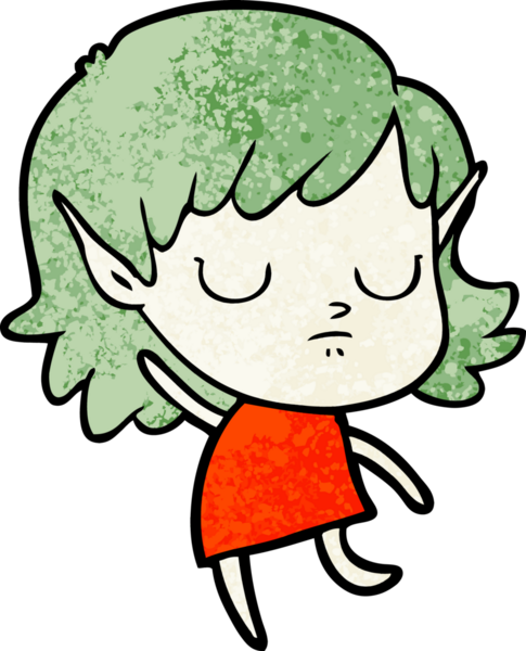 Bir insan tarafından çizilmiş bir elf kızı.