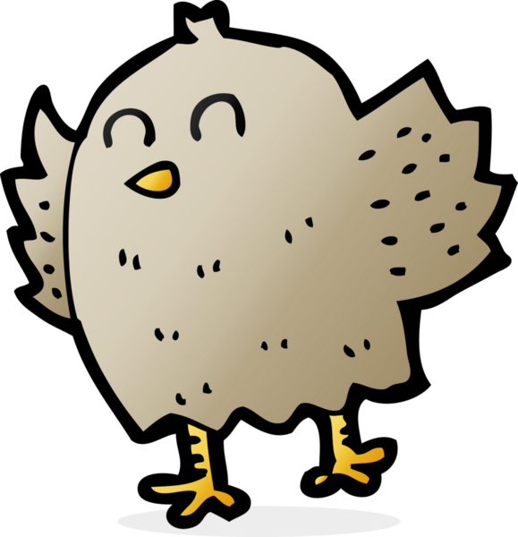 Bir insan tarafından çizilmiş çizgi film kuşu.