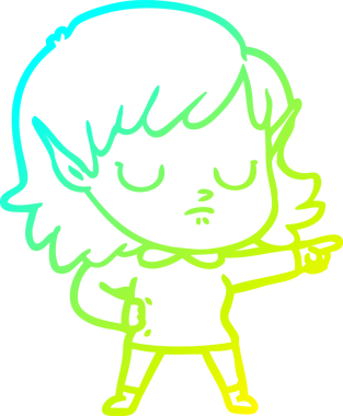 Bir insan tarafından çizilmiş soğuk gradyan çizgi çizimi.